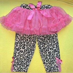 Baby girls cheetah print Tutu leggings. GUC 3/6m